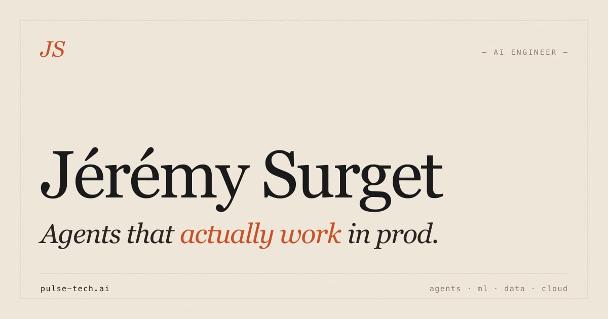 Jérémy Surget — AI Engineer